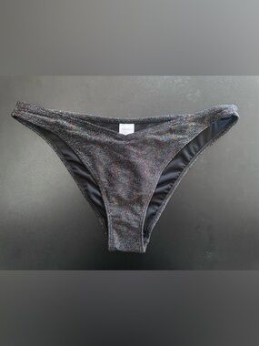 NWT Extra Cheeky Shimmery Black Multicolor Bikini Bottoms